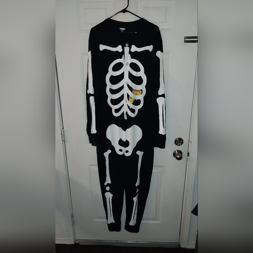 Old Navy skeleton pizza slice pajama onsie